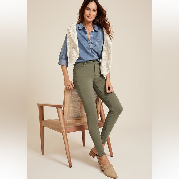 Maurice’s Green High Waisted Jeggings Size 18 Reg (Hemmed to Petite Length) - Picture 2 of 13